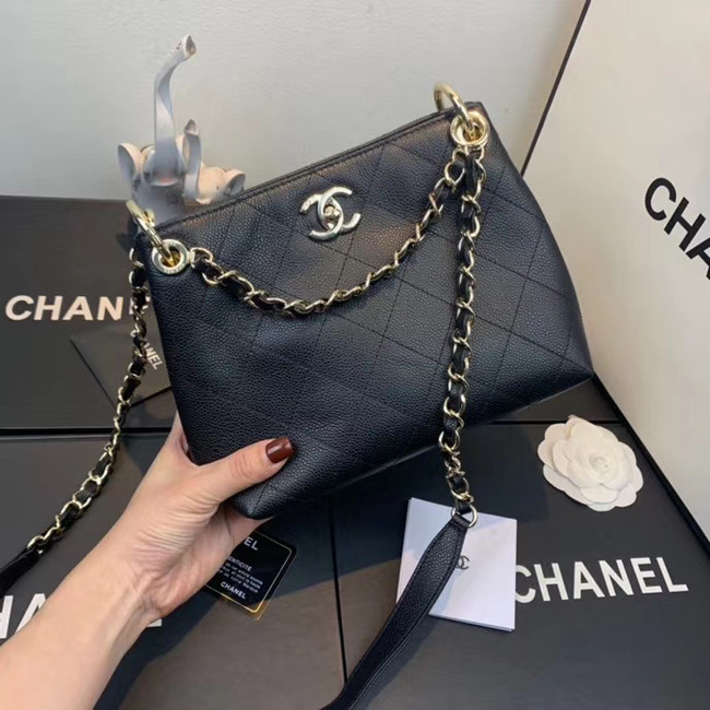 Chanel Small Calfskin hobo bag AS1461 black