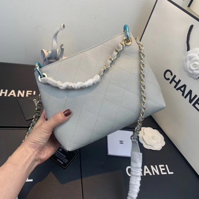 Chanel Small Calfskin hobo bag AS1461 grey
