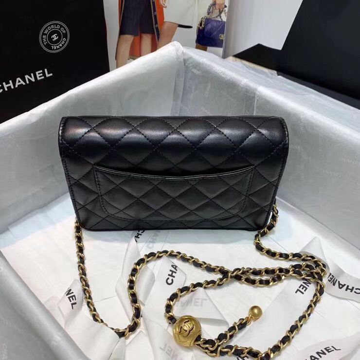 Chanel WOC Original Leather Golden Ball Flap cross-body bag B33818