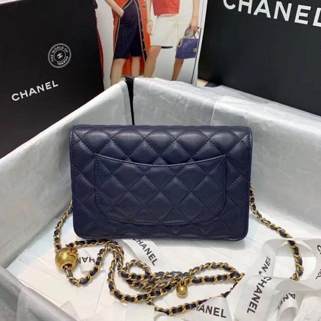 Chanel WOC Original Leather Golden Ball Flap cross-body bag B33818