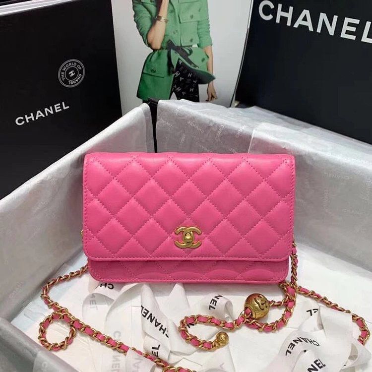 Chanel WOC Original Leather Golden Ball Flap cross-body bag B33818