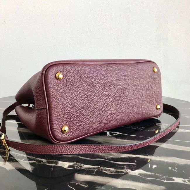 Prada Deer skin bag 1BG008 Burgundy