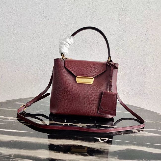 Prada Calf skin tote 1BN012 Burgundy