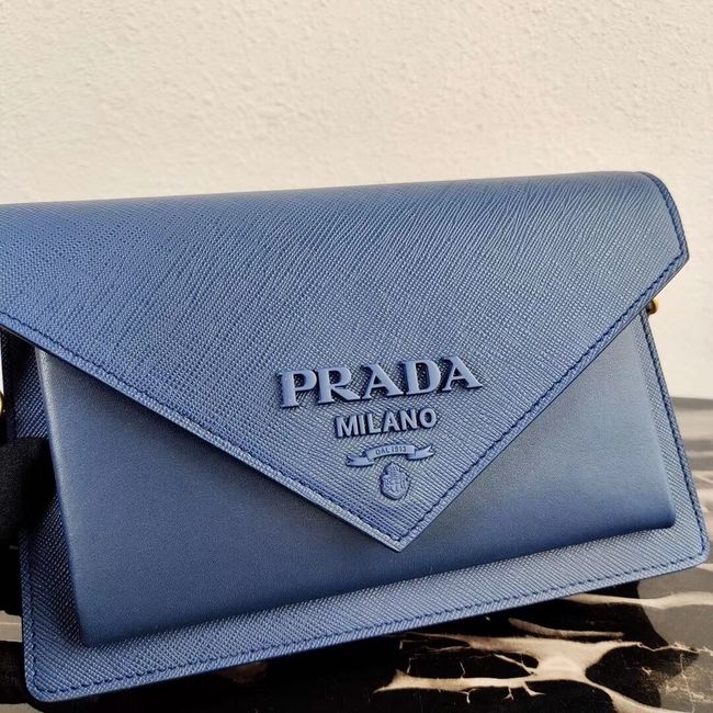 Prada Saffiano leather mini-bag 1BP020 blue