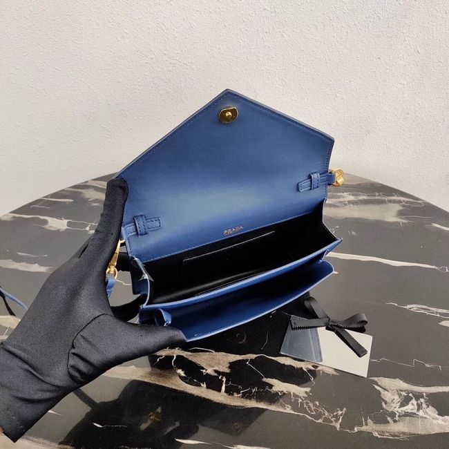 Prada Saffiano leather mini-bag 1BP020 blue