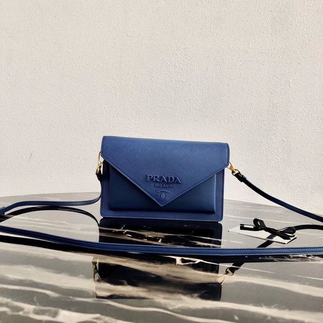 Prada Saffiano leather mini-bag 1BP020 blue