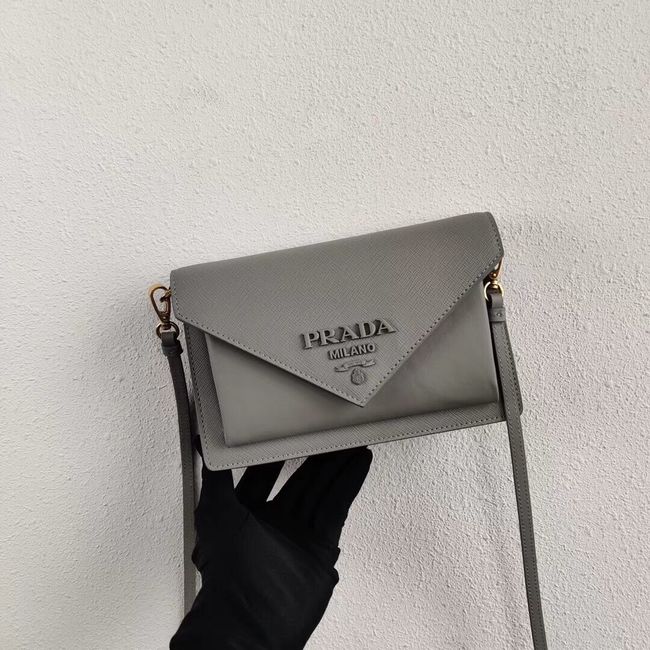 Prada Saffiano leather mini-bag 1BP020 grey