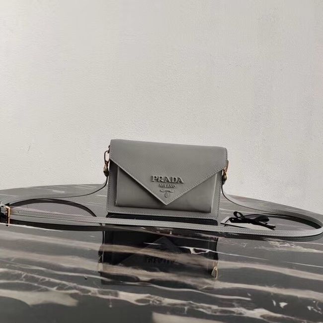 Prada Saffiano leather mini-bag 1BP020 grey