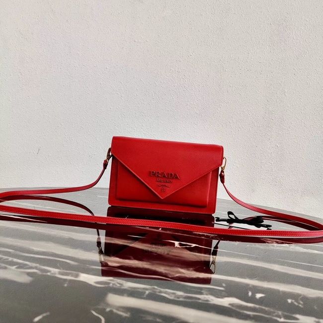 Prada Saffiano leather mini-bag 1BP020 red