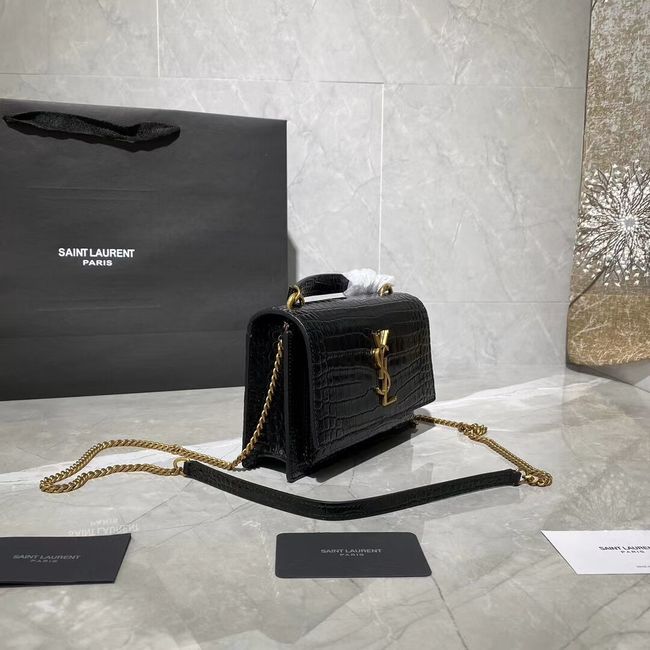 Yves Saint Laurent Calfskin Leather Shoulder Bag Y533036A black