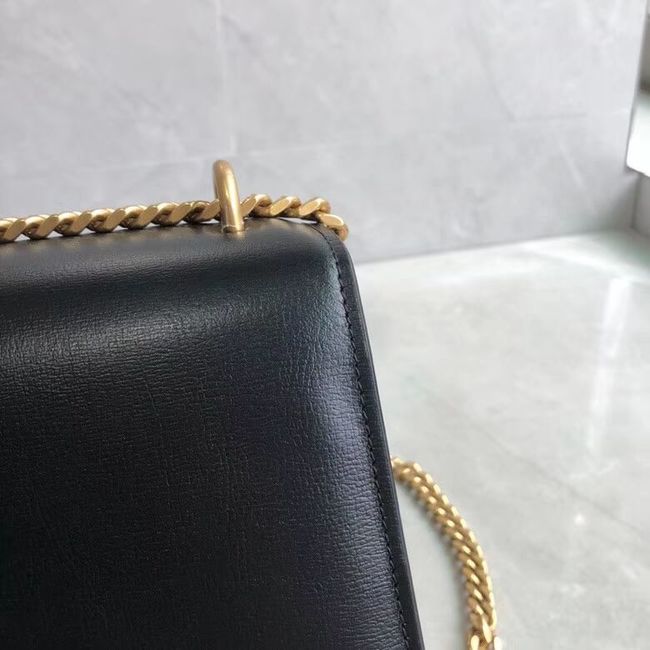 Yves Saint Laurent Calfskin Leather Shoulder Bag Y542206B black&white