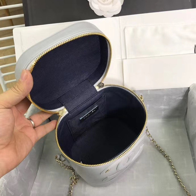 CHANEL vanity case Gold-Tone Metal AS1336 grey