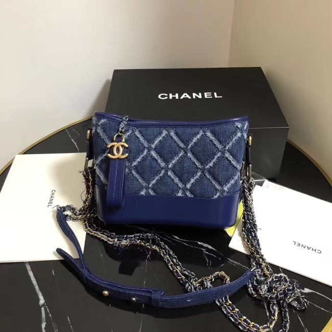 Chanel gabrielle small hobo Denim bag A91810 blue