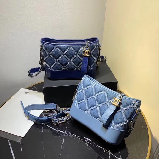 Chanel gabrielle small hobo Denim bag A91810 light blue