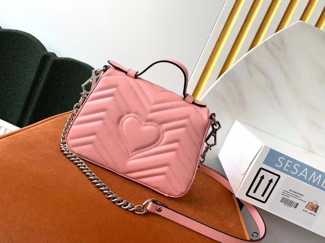 Gucci GG Marmont mini top handle bag 547260 pink