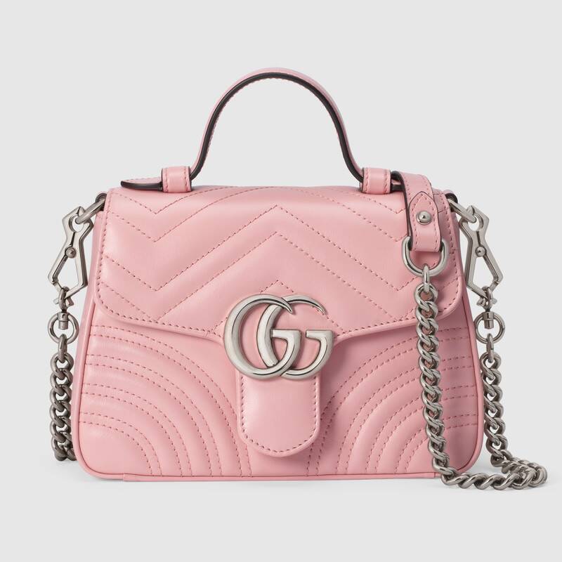 Gucci GG Marmont mini top handle bag 547260 pink