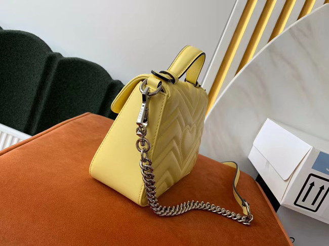 Gucci GG Marmont mini top handle bag 547260 yellow