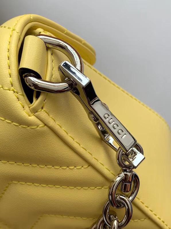 Gucci GG Marmont mini top handle bag 547260 yellow