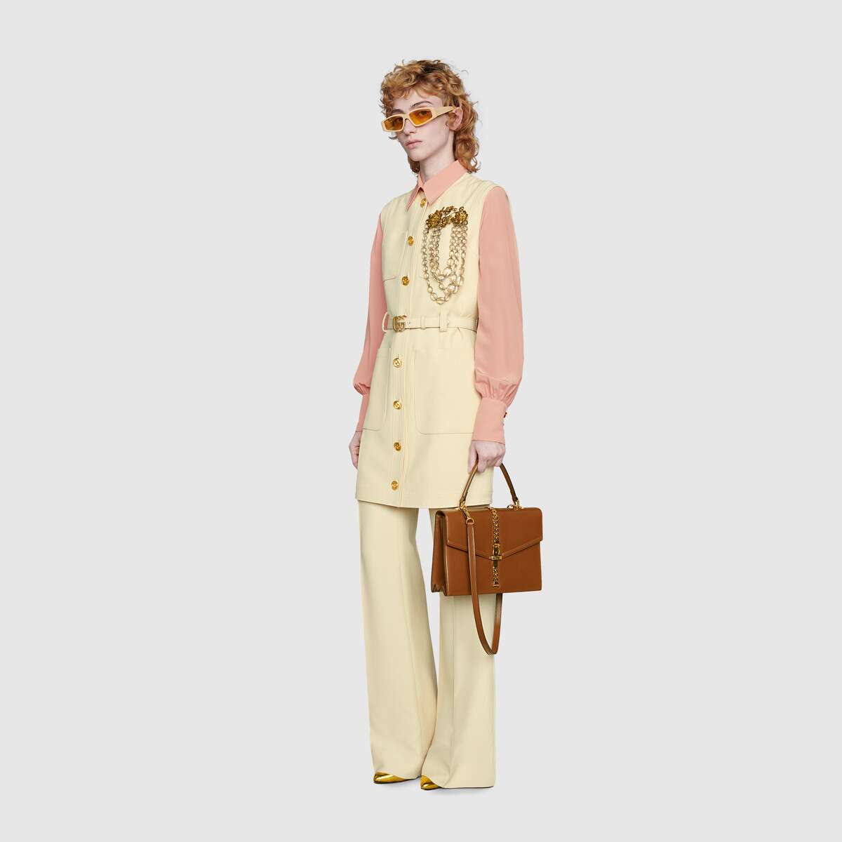Gucci Sylvie 1969 small top handle bag 602781 brown