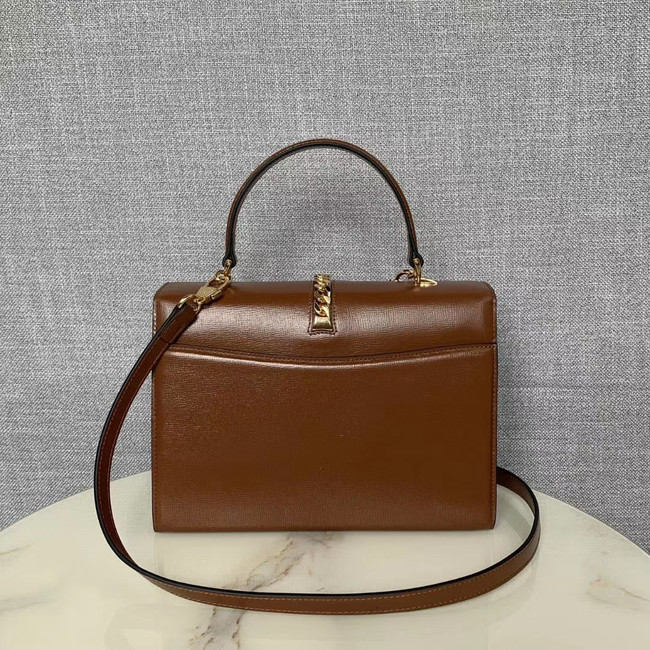 Gucci Sylvie 1969 small top handle bag 602781 brown