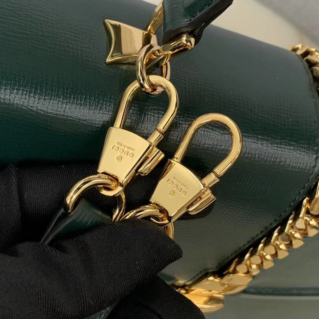 Gucci Sylvie 1969 small top handle bag 602781 green
