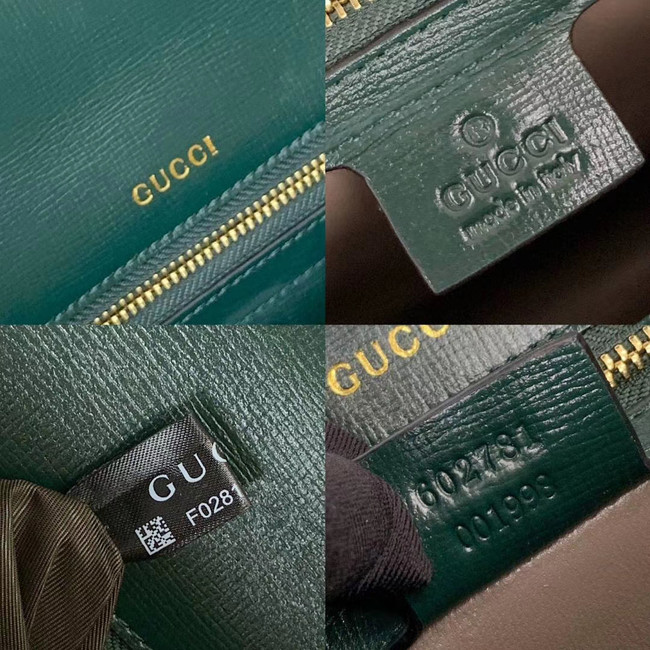 Gucci Sylvie 1969 small top handle bag 602781 green