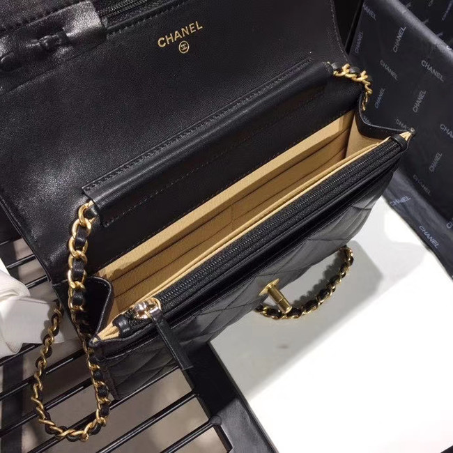 Chanel Original Small classic Sheepskin flap bag AS33814 black