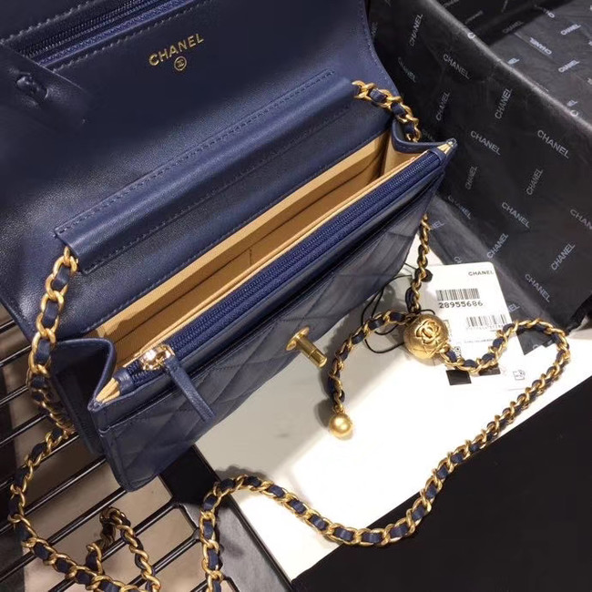 Chanel Original Small classic Sheepskin flap bag AS33814 blue