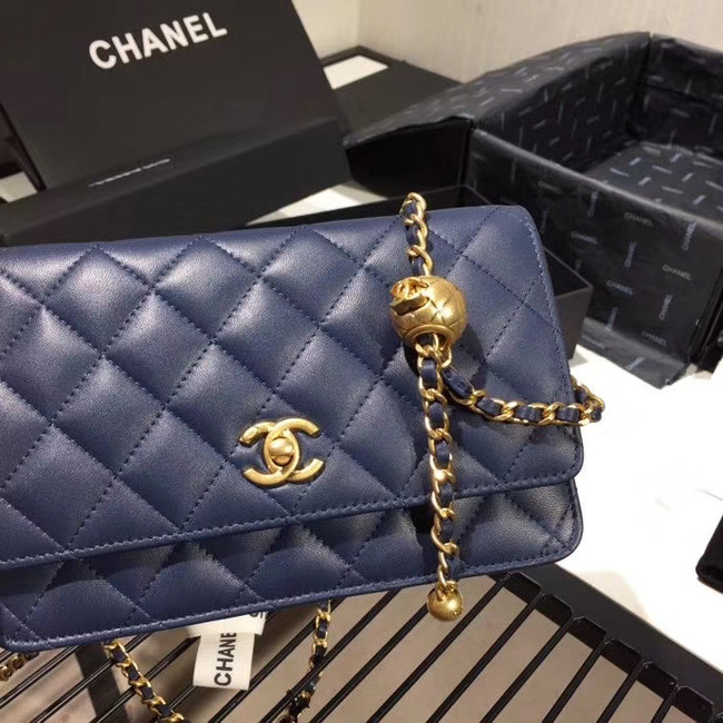 Chanel Original Small classic Sheepskin flap bag AS33814 blue