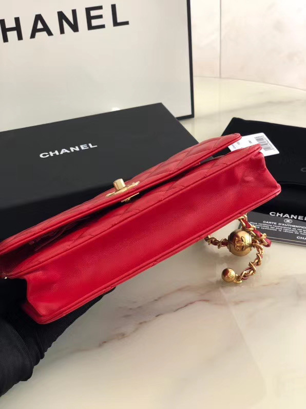 Chanel Original Small classic Sheepskin flap bag AS33814 red