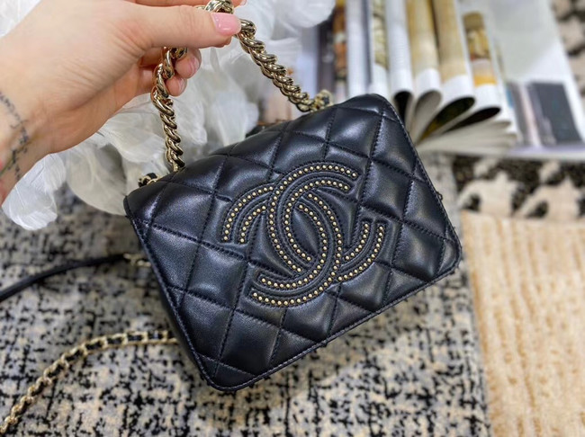 Chanel Lambskin flap bag AS1514 black