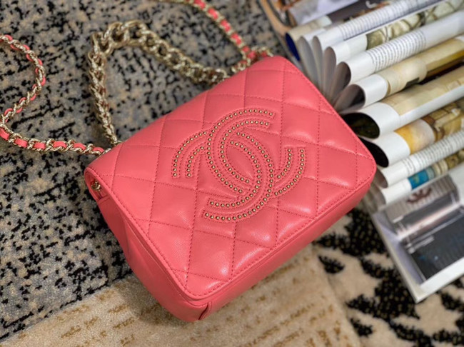 Chanel Lambskin flap bag AS1514 pink