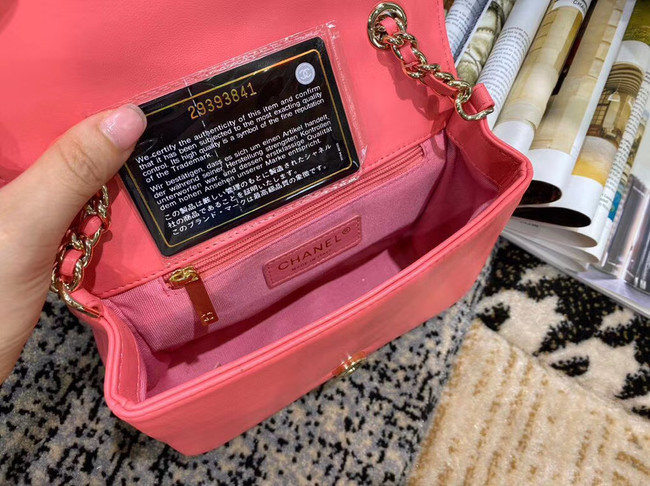 Chanel Lambskin flap bag AS1514 pink
