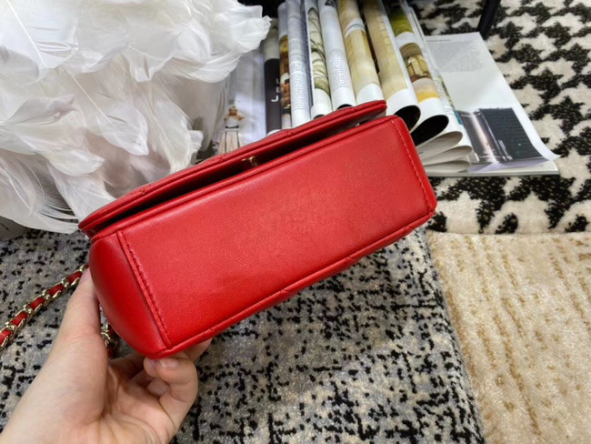 Chanel Lambskin flap bag AS1514 red
