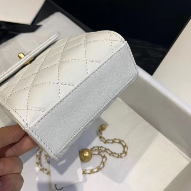 Chanel Original Small classic Sheepskin Shoulder Bag AP1448 white