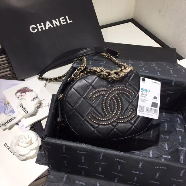 Chanel Original Small classic Sheepskin camera bag AS1511 black