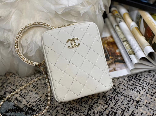 Chanel Original Small Sheepskin camera bag AS1753 white