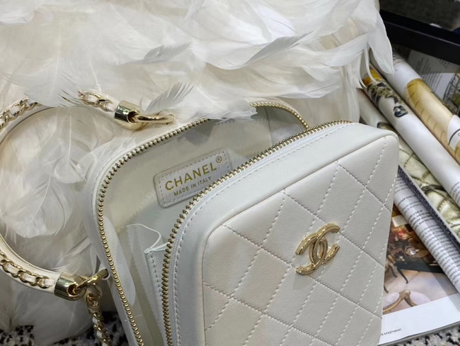 Chanel Original Small Sheepskin camera bag AS1753 white
