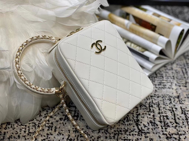 Chanel Original Small Sheepskin camera bag AS1753 white