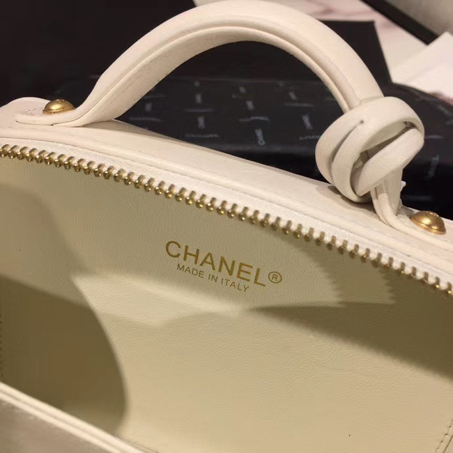 Chanel Original Small Sheepskin cosmetic bag AS1785 white