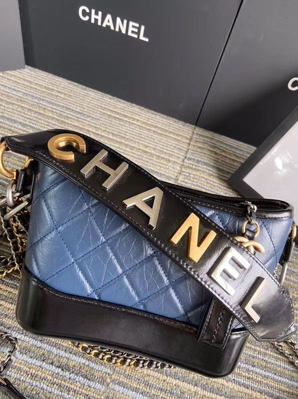 Chanel gabrielle small hobo bag S0865 blue&black