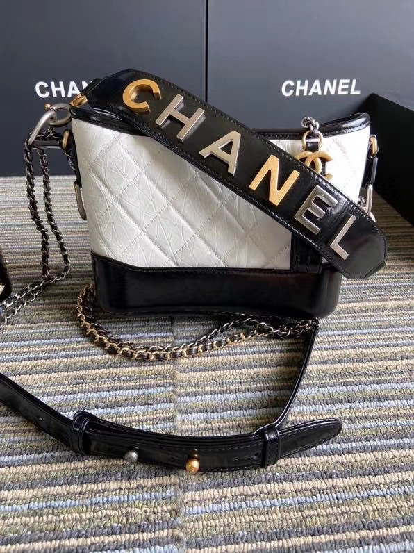 Chanel gabrielle small hobo bag S0865 white&black