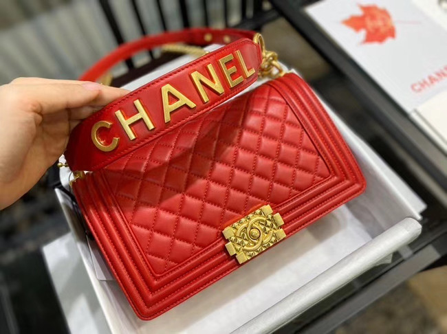 BOY CHANEL flap bag A67086 red