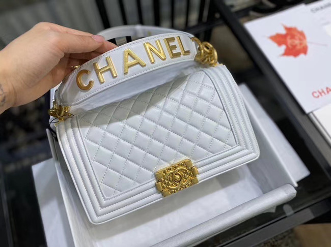 BOY CHANEL flap bag A67086 white