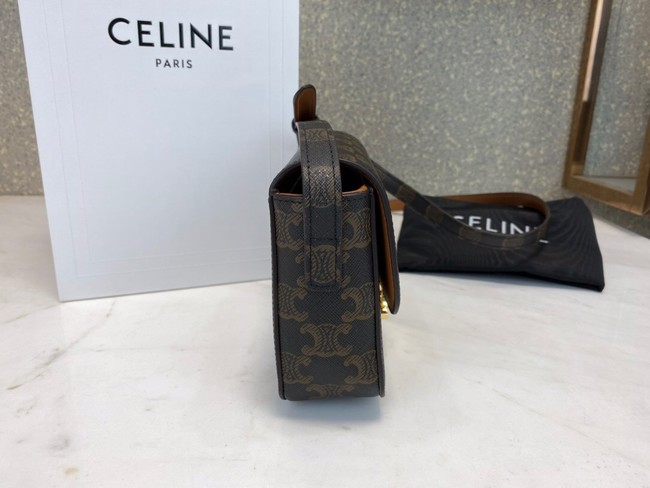 Celine MINI FOLCO BAG IN TRIOMPHE CANVAS CL01503 tan