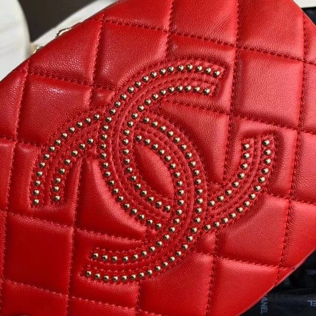 Chanel Original Small classic Sheepskin camera bag AS1511 red