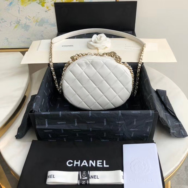 Chanel Original Small classic Sheepskin camera bag AS1511 white