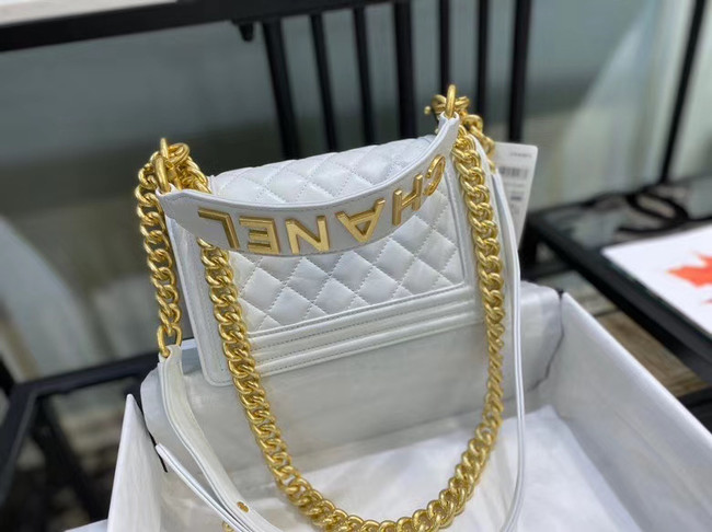 Small boy chanel handbag AS67085 white