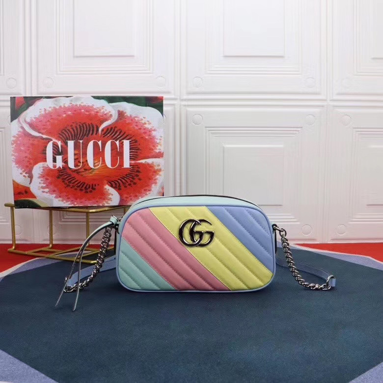 Gucci GG Marmont Matelasse Shoulder Bag 447632 Multicolored