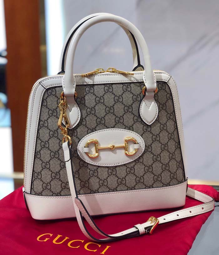 Gucci GG Supreme Canvas Top Handle Bag 621220 White